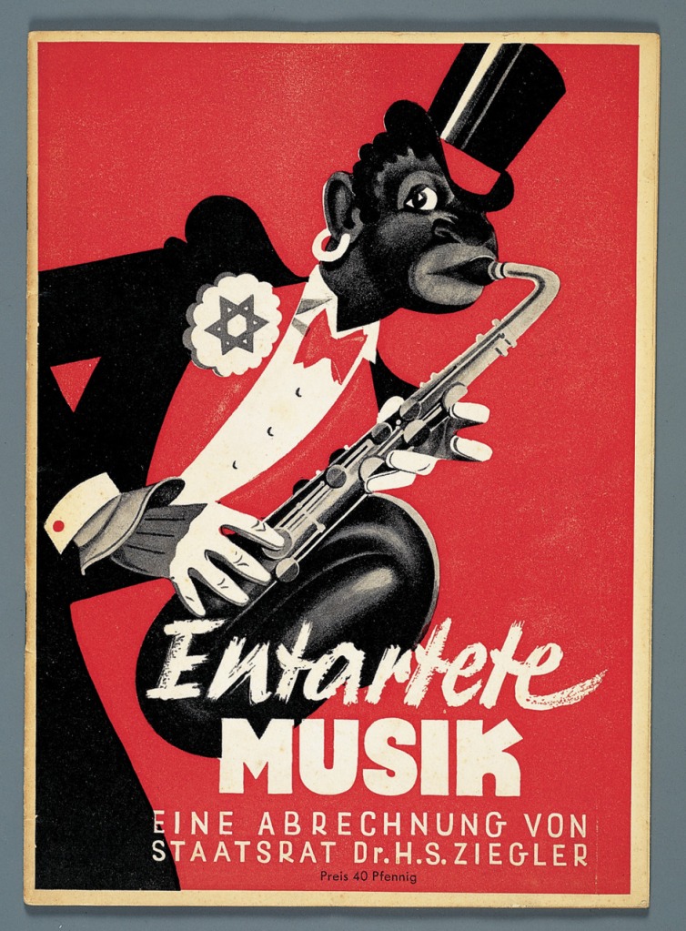 Cartel de la exposición Entartete Musik ("Música degenerada") de Múnic en 1938