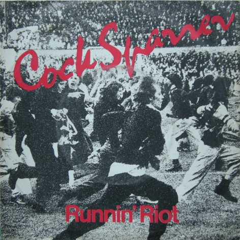 Portada del 7" Runnin' Riot de Cock Sparrer (Decca, 1977)